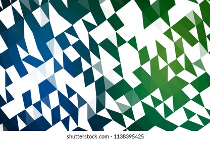 Dark Blue, Green vector shining hexagonal pattern. A sample with polygonal shapes. The polygonal design can be used for your web site.