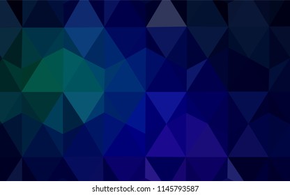 Dark Blue, Green vector shining triangular cover. Elegant bright polygonal illustration with gradient. Completely new template for your banner.