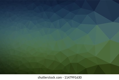 Dark Blue, Green vector shining hexagonal background. Shining illustration, which consist of triangles. Brand new design for your business.