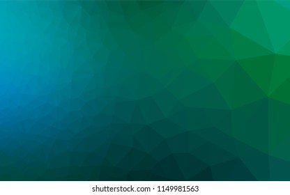 Dark Blue, Green vector shining hexagonal background. Creative illustration in halftone style with gradient. The textured pattern can be used for background.