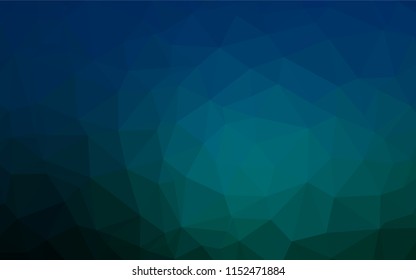 Dark Blue, Green vector shining hexagonal pattern. A sample with polygonal shapes. The template can be used as a background for cell phones.