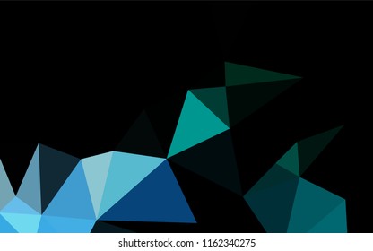 Dark Blue, Green vector shining hexagonal background. Triangular geometric sample with gradient.  A completely new design for your business.