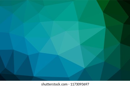 Dark Blue, Green vector shining hexagonal background. Colorful abstract illustration with gradient. The best triangular design for your business.