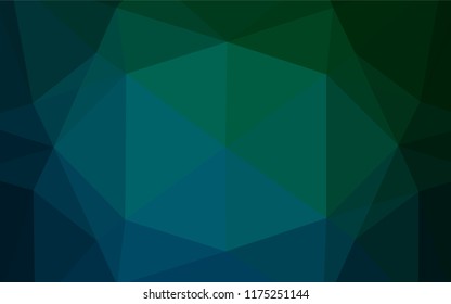 Dark Blue, Green vector shining hexagonal pattern. Glitter abstract illustration with an elegant design. The best triangular design for your business.