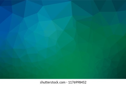 Dark Blue, Green vector shining hexagonal pattern. Modern geometrical abstract illustration with gradient. The completely new template can be used for your brand book.
