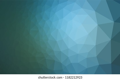 Dark Blue, Green vector shining hexagonal background. Shining illustration, which consist of triangles. A new texture for your design.
