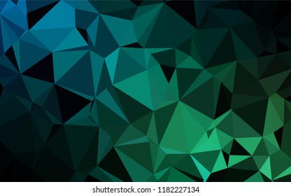 Dark Blue, Green vector shining hexagonal background. Glitter abstract illustration with an elegant design. Brand new style for your business design.