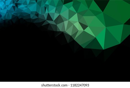 Dark Blue, Green vector shining hexagonal template. A sample with polygonal shapes. Brand new style for your business design.
