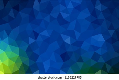 Dark Blue, Green vector shining triangular layout. A sample with polygonal shapes. A completely new design for your leaflet.
