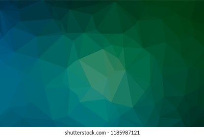 Dark Blue, Green vector shining hexagonal background. Colorful abstract illustration with gradient. Brand new design for your business.