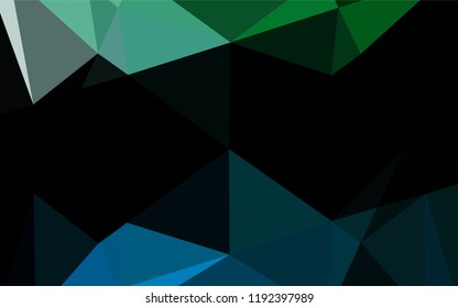 Dark Blue, Green vector shining hexagonal template. Creative geometric illustration in Origami style with gradient. The polygonal design can be used for your web site.