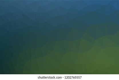 Dark Blue, Green vector shining hexagonal template. Brand new colored illustration in blurry style with gradient. Brand new design for your business.