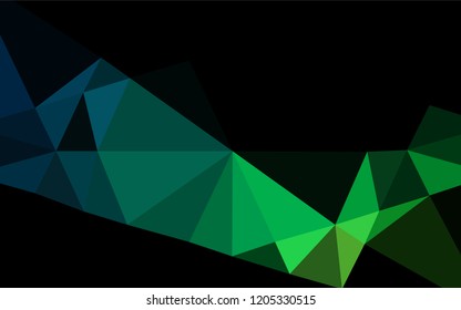 Dark Blue, Green vector shining hexagonal background. Shining illustration, which consist of triangles. A completely new design for your business.