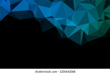 Dark Blue, Green vector shining hexagonal pattern. Geometric illustration in Origami style with gradient.  A new texture for your design.