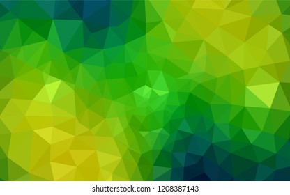Dark Blue, Green vector shining triangular cover. Glitter abstract illustration with an elegant triangles. Completely new template for your banner.