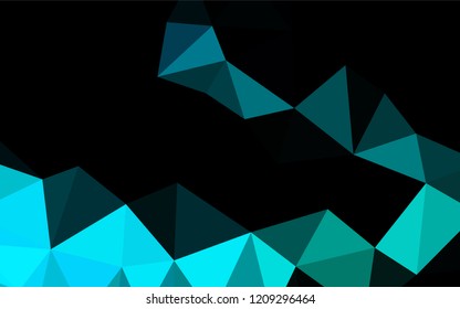 Dark Blue, Green vector shining hexagonal background. Creative illustration in halftone style with gradient. Brand new style for your business design.