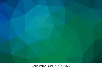 Dark Blue, Green vector shining hexagonal background. A vague abstract illustration with gradient. Brand new style for your business design.