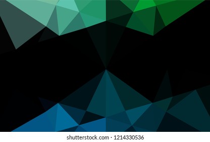 Dark Blue, Green vector shining hexagonal template. A sample with polygonal shapes. The completely new template can be used for your brand book.