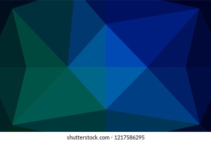 Dark Blue, Green vector shining hexagonal pattern. Shining illustration, which consist of triangles. The template can be used as a background for cell phones.