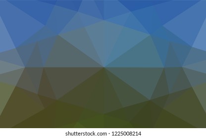 Dark Blue, Green vector shining hexagonal pattern. Brand new colored illustration in blurry style with gradient. Triangular pattern for your business design.
