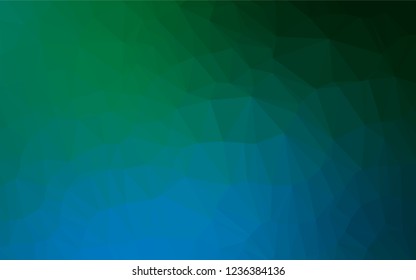 Dark Blue, Green vector shining hexagonal pattern. A vague abstract illustration with gradient. A completely new template for your business design.