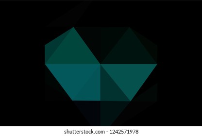 Dark Blue, Green vector shining hexagonal background. Colorful illustration in abstract style with gradient. The best triangular design for your business.