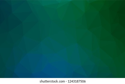 Dark Blue, Green vector shining hexagonal pattern. Shining colored illustration in a Brand new style. A completely new template for your business design.