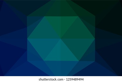 Dark Blue, Green vector shining hexagonal template. An elegant bright illustration with gradient. The best triangular design for your business.