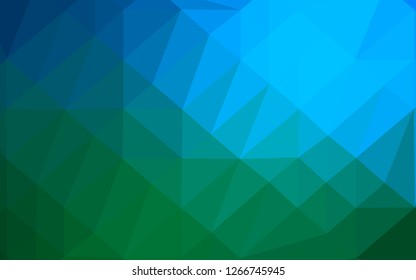 Dark Blue, Green vector shining triangular template. An elegant bright illustration with gradient. New texture for your design.
