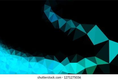 Dark Blue, Green vector shining hexagonal background. Colorful abstract illustration with gradient. Triangular pattern for your business design.