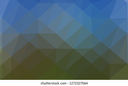Dark Blue, Green vector shining triangular pattern. A vague abstract illustration with gradient. Elegant pattern for a brand book.