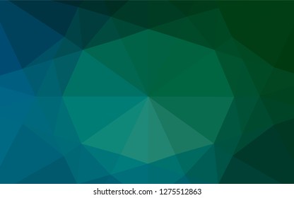Dark Blue, Green vector shining hexagonal background. Glitter abstract illustration with an elegant design. The template can be used as a background for cell phones.