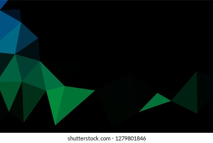 Dark Blue, Green vector shining hexagonal pattern. Creative geometric illustration in Origami style with gradient. A completely new template for your business design.