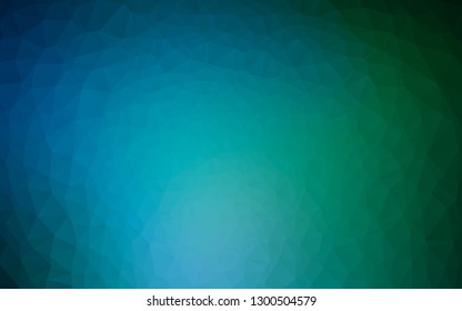 Dark Blue, Green vector shining triangular background. Brand new colorful illustration in with gradient. Textured pattern for background.