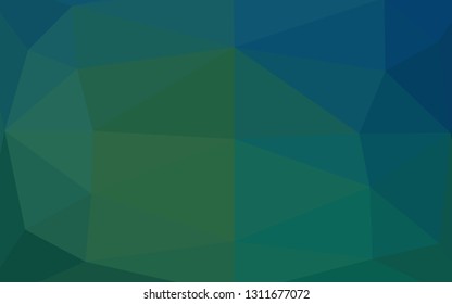 Dark Blue, Green vector shining triangular pattern. Colorful abstract illustration with gradient. Brand new style for your business design.