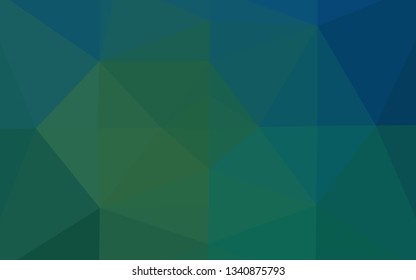 Dark Blue, Green vector shining triangular pattern. Colorful illustration in abstract style with gradient. New texture for your design.