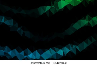 Dark Blue, Green vector shining triangular template. Glitter abstract illustration with an elegant design. Brand new style for your business design.