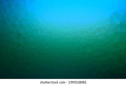 Dark Blue, Green vector shining triangular pattern. Glitter abstract illustration with an elegant design. Brand new style for your business design.