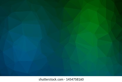 Dark Blue, Green vector shining triangular background. Brand new colorful illustration in with gradient. Brand new design for your business.