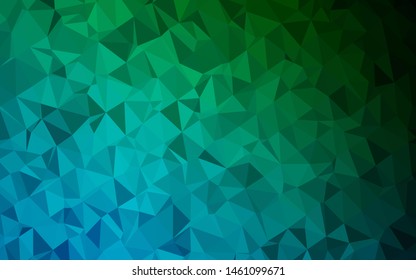 Dark Blue, Green vector shining triangular template. Glitter abstract illustration with an elegant design. Completely new template for your business design.