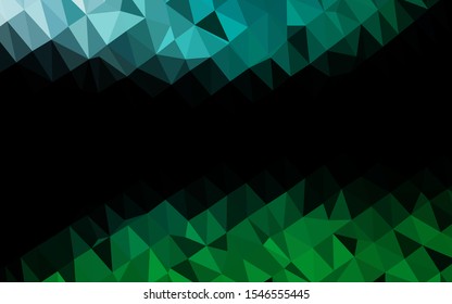 Dark Blue, Green vector shining triangular background. A sample with polygonal shapes. Brand new style for your business design.