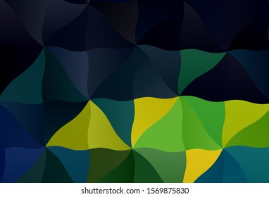 Dark Blue, Green vector shining triangular backdrop. Colorful abstract illustration with triangles. Textured pattern for your backgrounds.