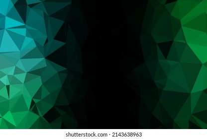 Dunkelblau, grüne Vektorgrafik, glänzender dreieckiger Hintergrund. Eine komplett neue Farbgrafik in einem vagen Stil. Neuer Stil für Ihr Business-Design.