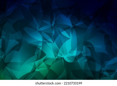 Dark Blue, Green vector shining triangular background. A sample with polygonal shapes. A new texture for your web site.
