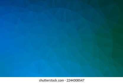 Azul oscuro, verde vector brillante fondo triangular. Una elegante ilustración brillante con gradiente. Plantilla para su libro de marca.