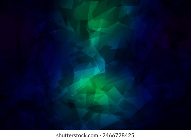 Dark Blue, Green vector shining triangular background. A sample with polygonal shapes. Textured pattern for your backgrounds.
