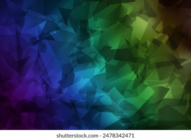 Azul oscuro, Vector verde brillante fondo triangular. Muestra geométrica triangular con gradiente.  Diseño poligonal para tu Sitio web.