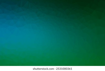 Dark Blue, Green vector shining triangular template. A sample with polygonal shapes. Elegant pattern for a brand book.