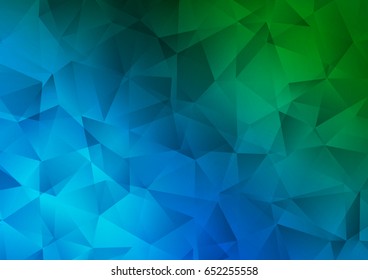 Dark Blue, Green vector shining triangular template. A completely new color illustration in a vague style. A completely new template for your business design.