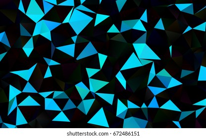 Dark Blue, Green vector shining triangular pattern. Colorful abstract illustration with gradient. Brand-new design for your business.